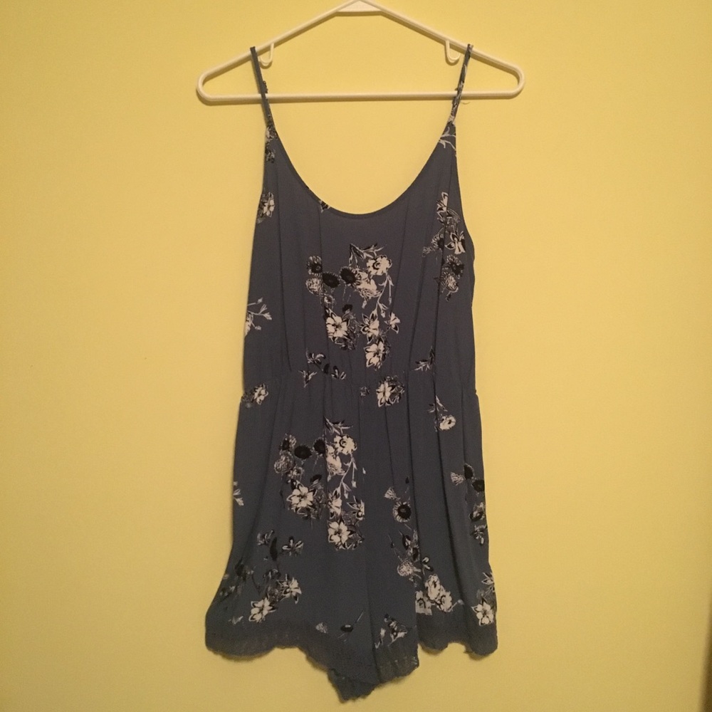 Blue Floral Romper